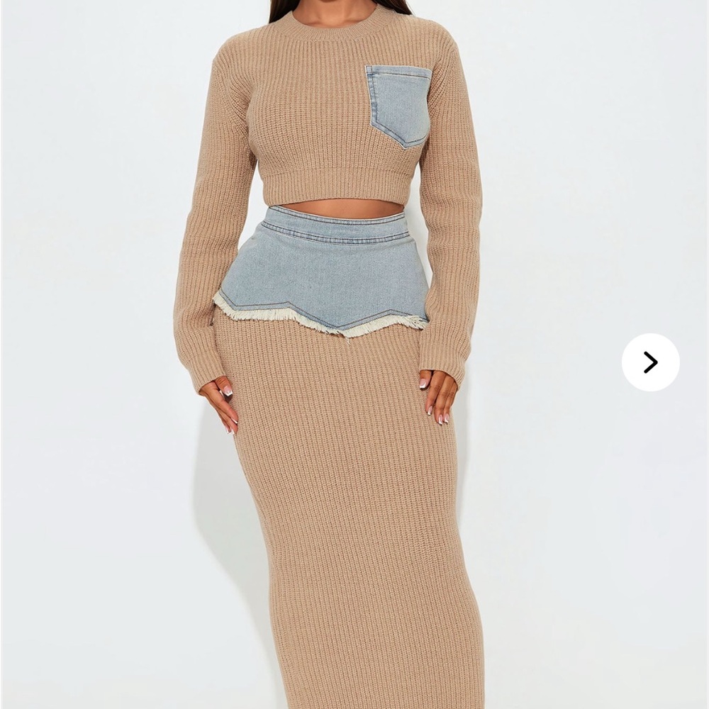 Fashion Nova Rhea Sweater Skirt Set XS
